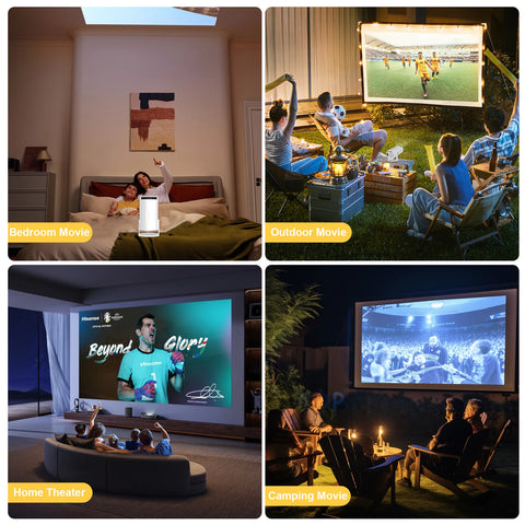 2025 New 4K Smart Android Projector - 180 °   Rotating Stand + Auto Keystone, Home/Office/Camping All-In-One - Wifi/Bluetooth Dual