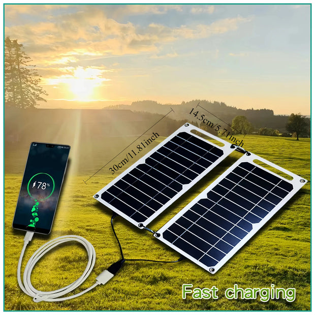 USB 5V Solar Panel  System with Camping Charging for Power Banks and Mobile Phones for Phone Car Mp3 PAD Charger Outdoor Batter
