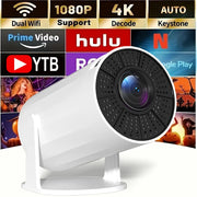 2025 New 4K Smart Android Projector - 180 °   Rotating Stand + Auto Keystone, Home/Office/Camping All-In-One - Wifi/Bluetooth Dual
