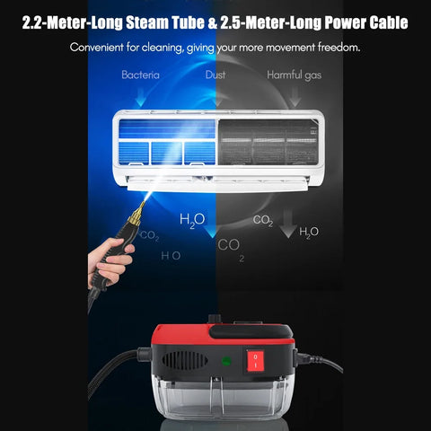 Portable Handheld Steam Cleaner High Temperature Pressurized Steam Cleaning Machine  2500W with Brush Heads for Kitchen Cleaning