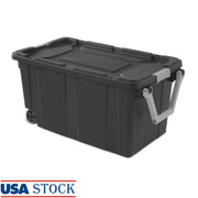 Extra Large 40 Gallon Wheeled Storage Bin Durable Plastic Container with Drip Resistant Lid Ergonomic Handle Easy Transport