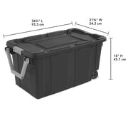 Extra Large 40 Gallon Wheeled Storage Bin Durable Plastic Container with Drip Resistant Lid Ergonomic Handle Easy Transport