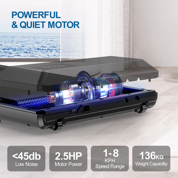 350lbs Treadmill for Home 2.5HP Treadmills Walking Pad LCD Digital Data Display 2in1 Walking Running Fitness Exercise Machine