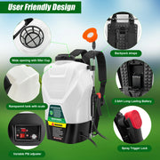 4 Gallon Backpack Sprayer 16L Battery Powered Garden Sprayer 75 PSI Electric Sprayer 2.5Ah Battery&Charger included