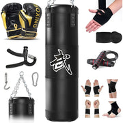 4ft Heavy Punching Bag Set for Adults with 12oz Boxing Gloves and MMA Karate Kickboxing Training Equipment for Home Gym Martial