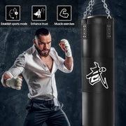 4ft Heavy Punching Bag Set for Adults with 12oz Boxing Gloves and MMA Karate Kickboxing Training Equipment for Home Gym Martial