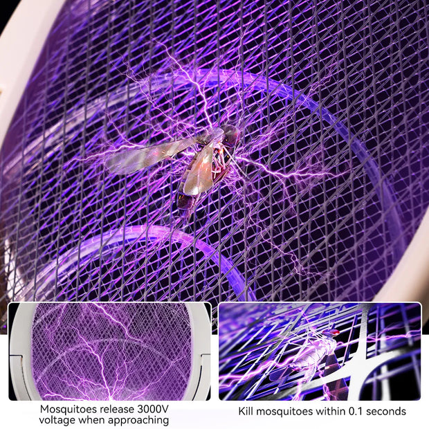 6 in 1 3500V Multifunctional Mosquito Killer Adjustable Mosquito Swatter USB Rechargeable Fly Trap Household Tool