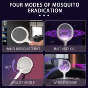 6 in 1 3500V Multifunctional Mosquito Killer Adjustable Mosquito Swatter USB Rechargeable Fly Trap Household Tool