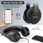 Siindoo Wireless Bluetooth Headphones JH-919 Foldable Stereo Earphones Super Bass Noise Canceling Mic Headset For TV PC Black