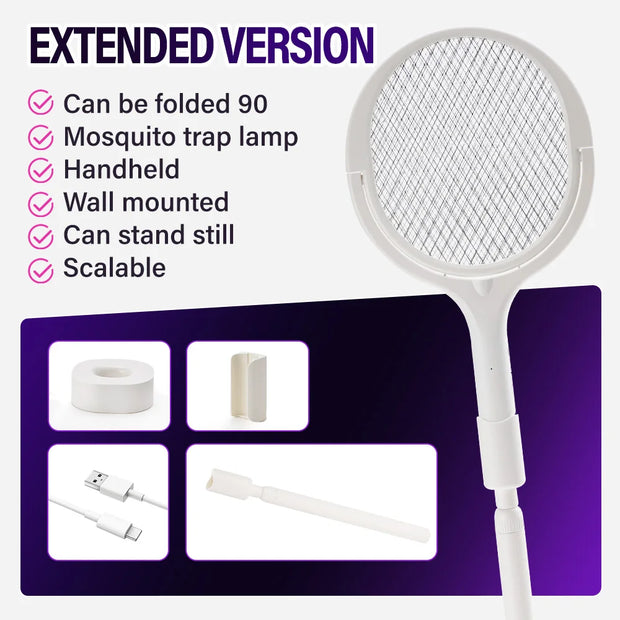 6 in 1 3500V Multifunctional Mosquito Killer Adjustable Mosquito Swatter USB Rechargeable Fly Trap Household Tool