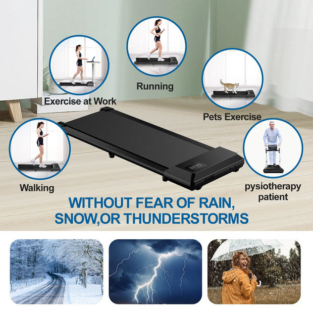 350lbs Treadmill for Home 2.5HP Treadmills Walking Pad LCD Digital Data Display 2in1 Walking Running Fitness Exercise Machine