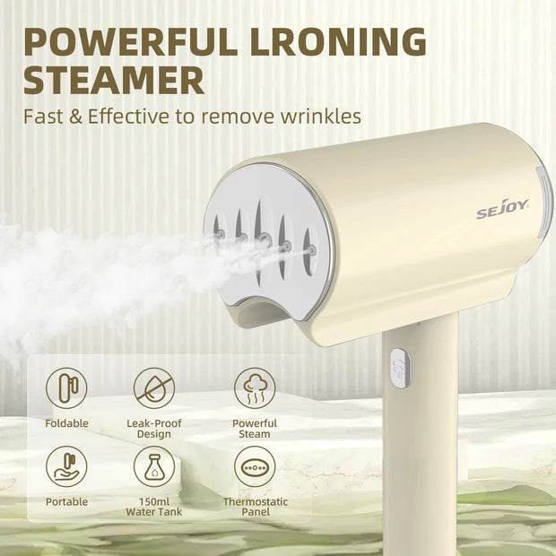 Sejoy Handheld Garment Steamers for Clothes Portable Travel Garment Steamer Fast Heating Fabric Wrinkles Remover
