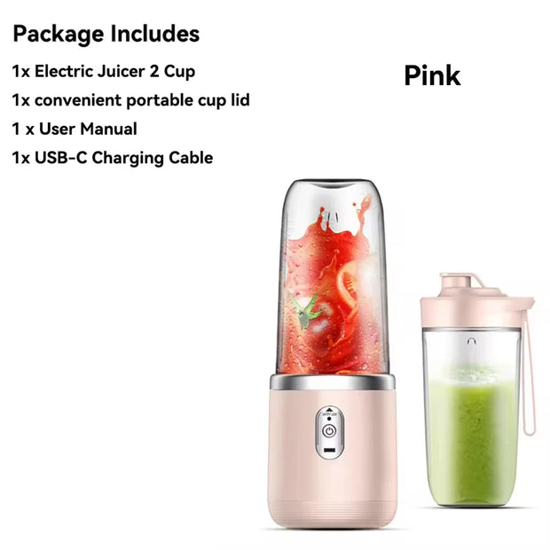 Portable Blender Bottle Electric 6 Blades Multifunction Juice Blender Fresh Juice Smoothie Blender Ice CrushCup Food Processor