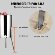 SucceBuy Manual Honey Stainless Steel Beekeep Extractor Honeycomb Drum Spinner with Lid Adjustable Apiary Centrifuge Equipment