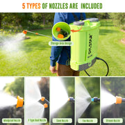 4 Gallon Battery Powered Backpack Sprayer 16L Agriculture Spray 100 PSI 5 Nozzles Electric Graden Sprayer