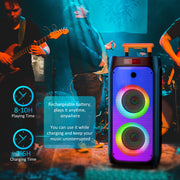 T8Karaoke Machine,Portable Bluetooth Speaker with 2 Wireless Karaoke Microphones, Karaoke Machine for Adults Kids for Home Party