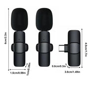 Lavalier Microphone Wireless Audio Recording Mic Type-C Charging Portable Noise Canceling Microphone for iPhone PC Tablet Camera