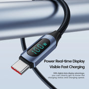 Toocki 100W Type C to Type C Cable PD Fast Charging Charger USB C to USB C Display Cable For Macbook iPad Data Cord Wire