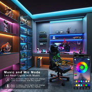 Led Lights for Bedroom 50FT RGB Led Strip Lights Color Changing Indoor Music Sync Led Light Strip with Remote App Control DIY F