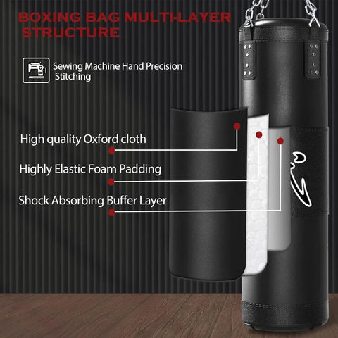 4ft Heavy Punching Bag Set for Adults with 12oz Boxing Gloves and MMA Karate Kickboxing Training Equipment for Home Gym Martial