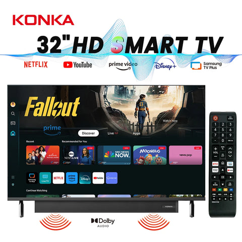 KONKA 32" Smart TV Tizen OS Built-in 30W Soundbar HDR10 V-Max Display Theater Audio Dynamic Sound 1Y Warranty