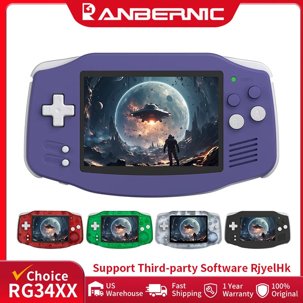 ANBERNIC RG34XX Retro Handheld Game Console 3.4” IPS Linux 64-bit 3500mAh Video Gaming Player Supports Streaming WIFI Bluetooth